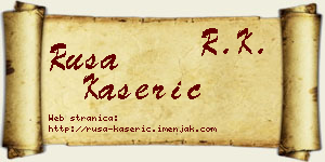 Rusa Kašerić vizit kartica